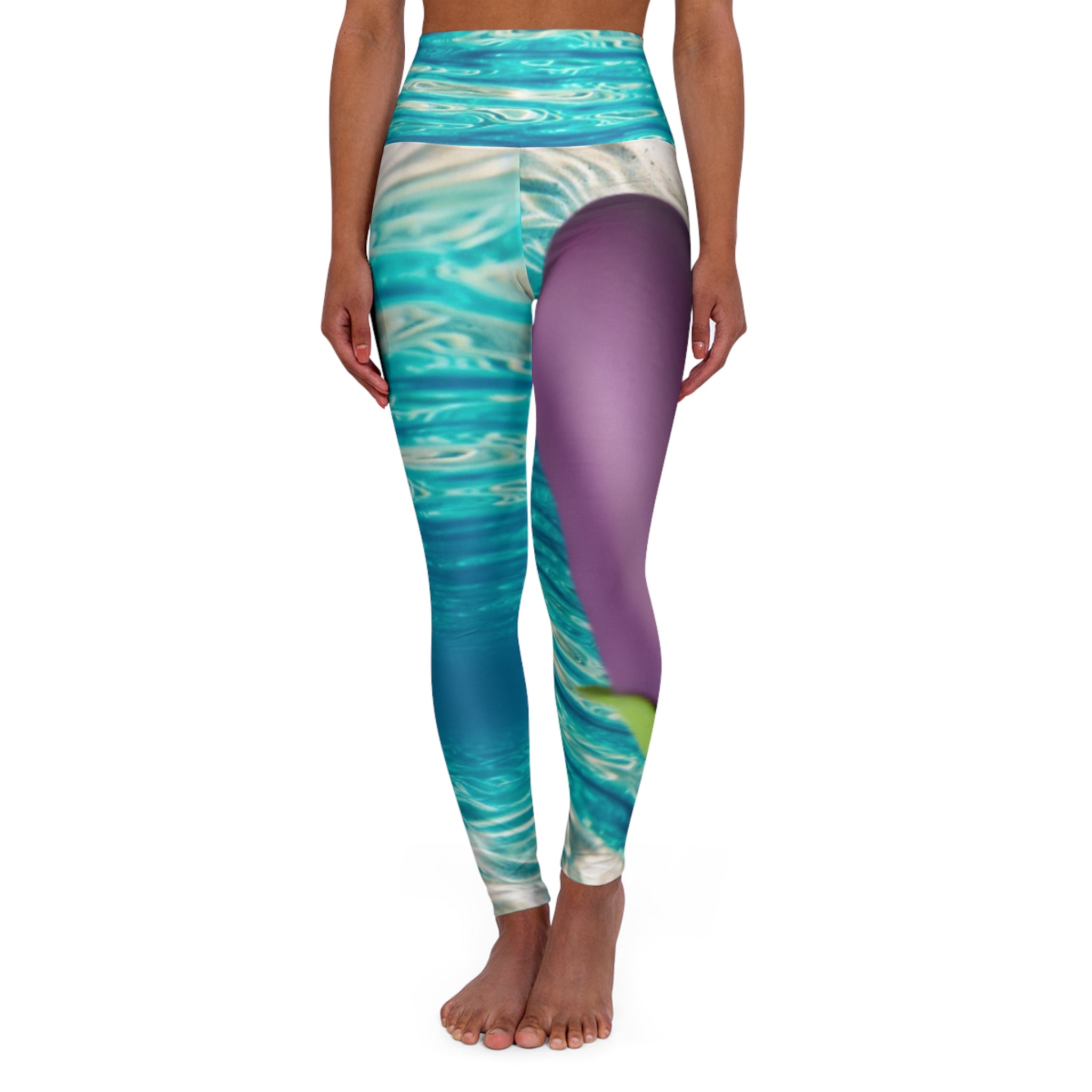 MIAMI warm ocean water  High-Waist Yoga Leggings