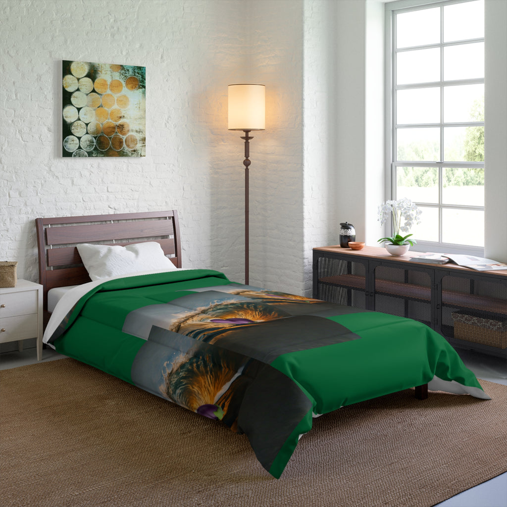 Comforter Green Background