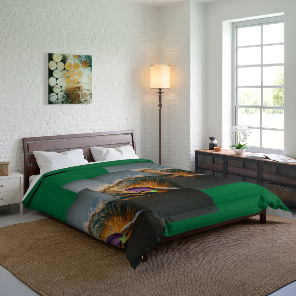 Comforter Green Background