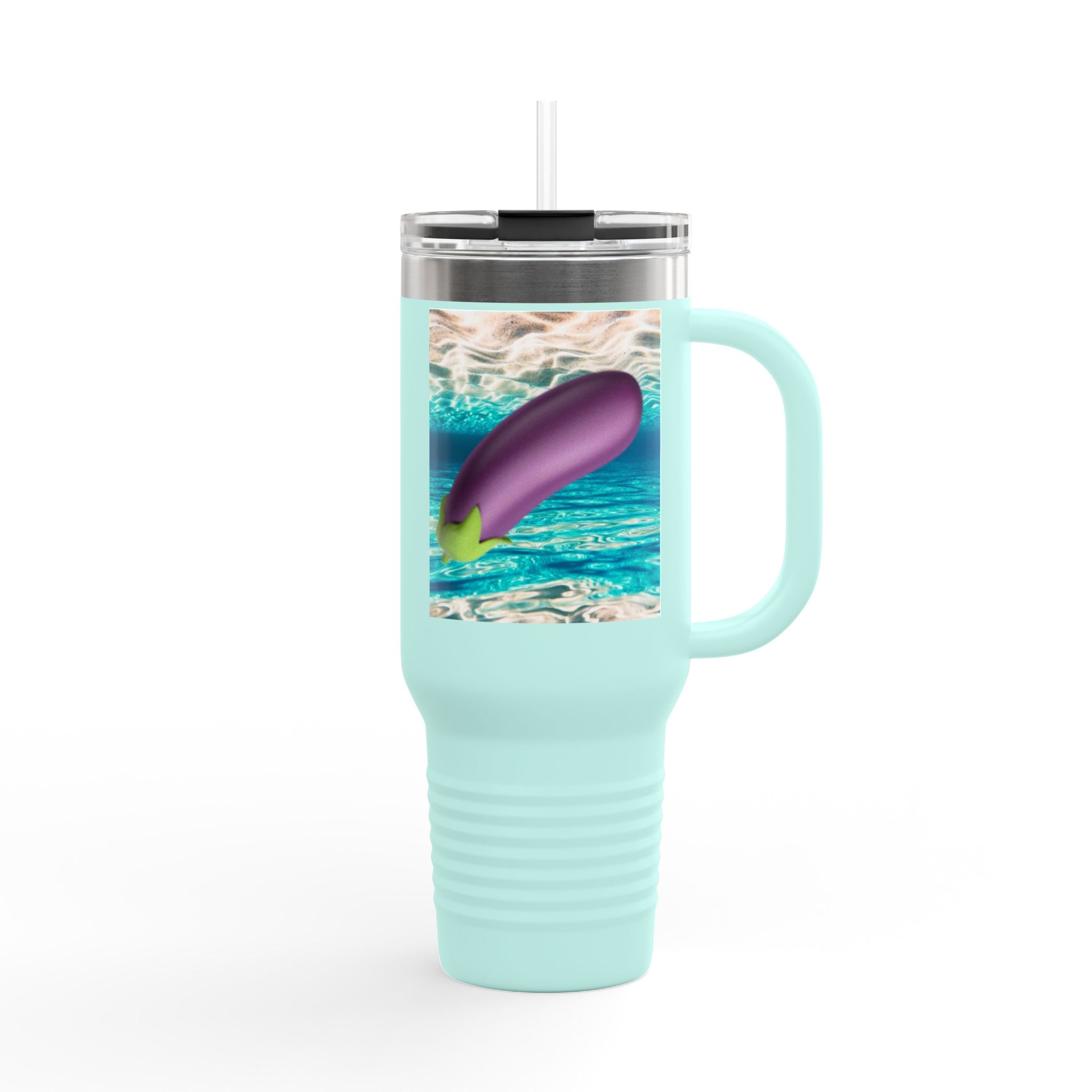 40oz Insulated Travel Mug in Warm Miami Ocean Water