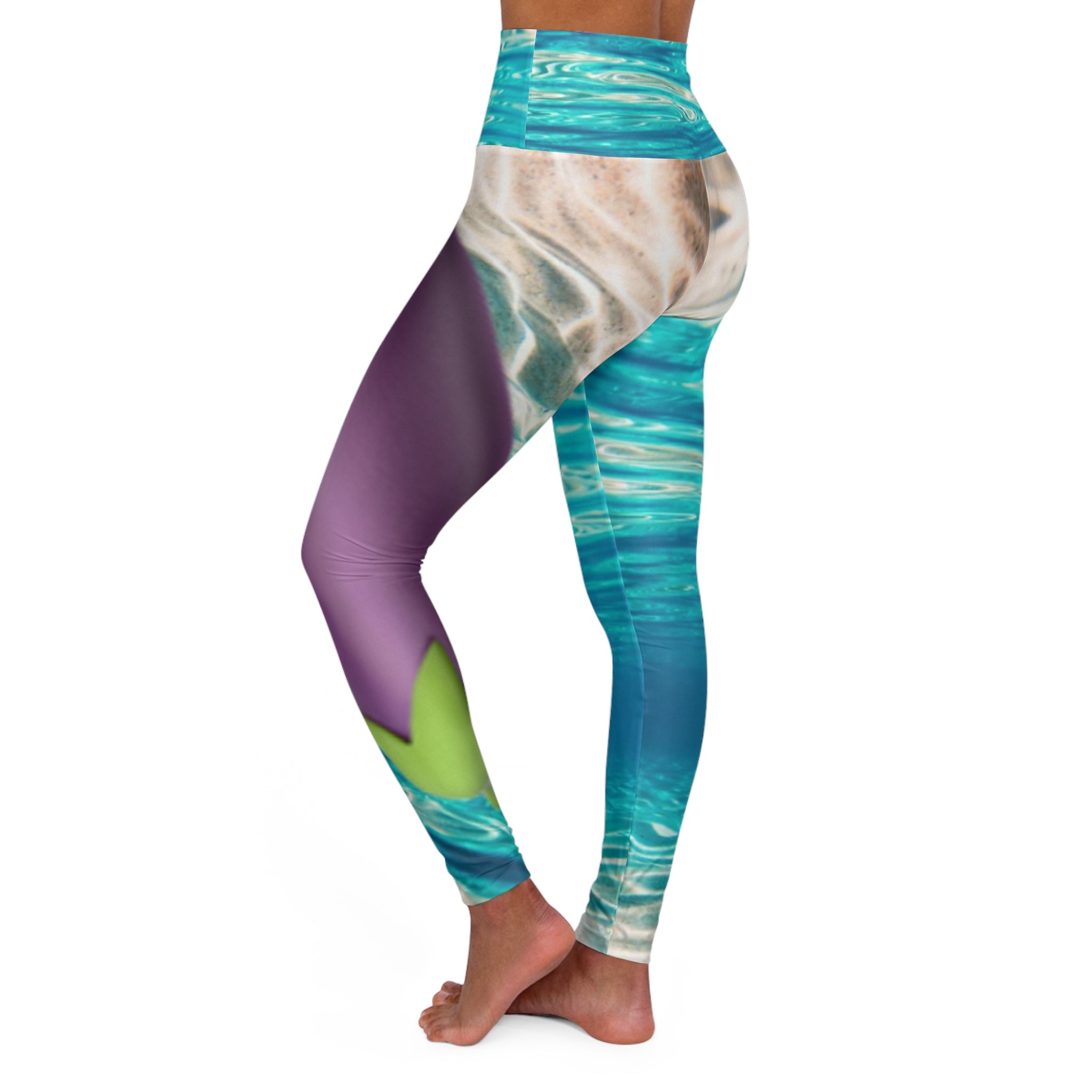 MIAMI warm ocean water  High-Waist Yoga Leggings