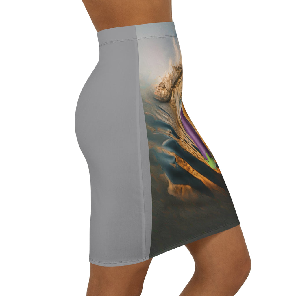 Women's Mid-Waist Pencil Skirt (AOP)