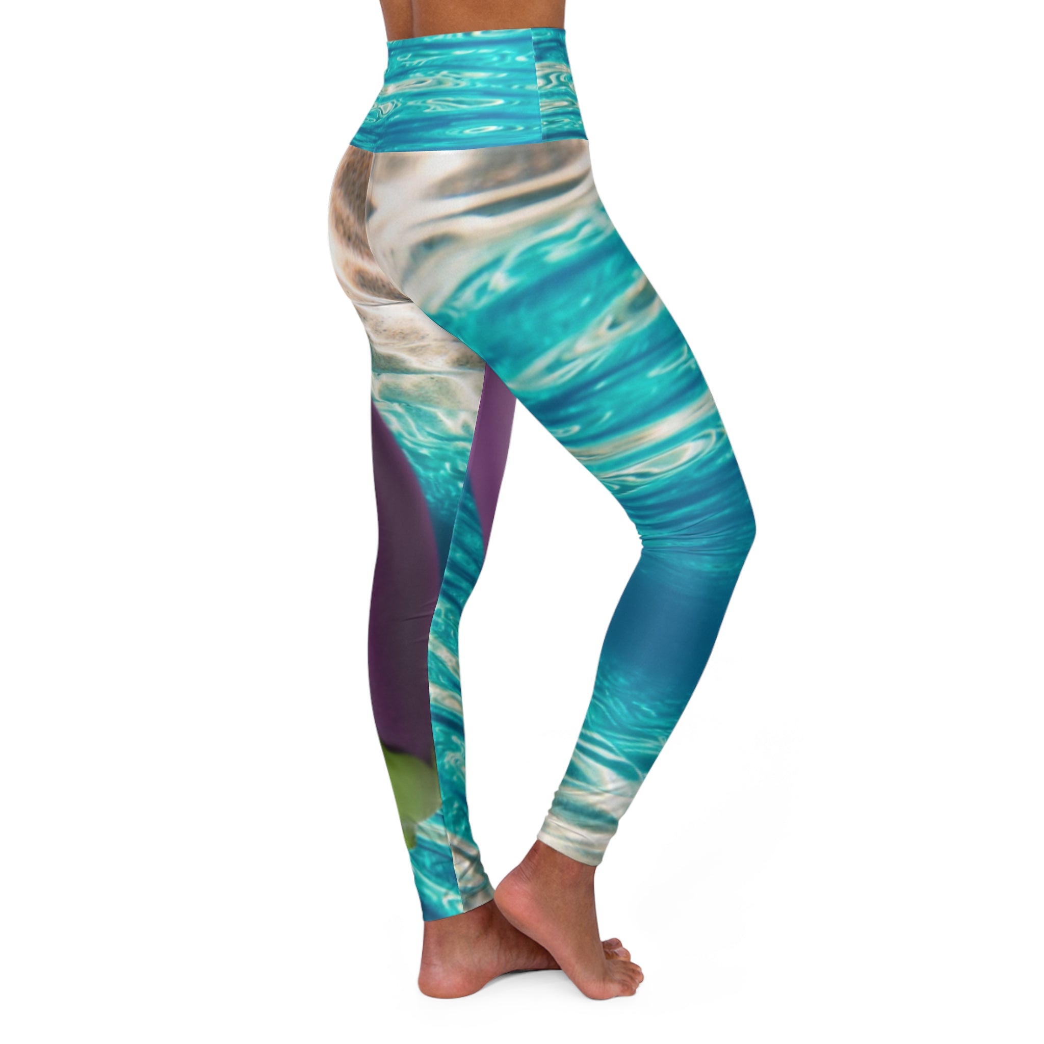 MIAMI warm ocean water  High-Waist Yoga Leggings