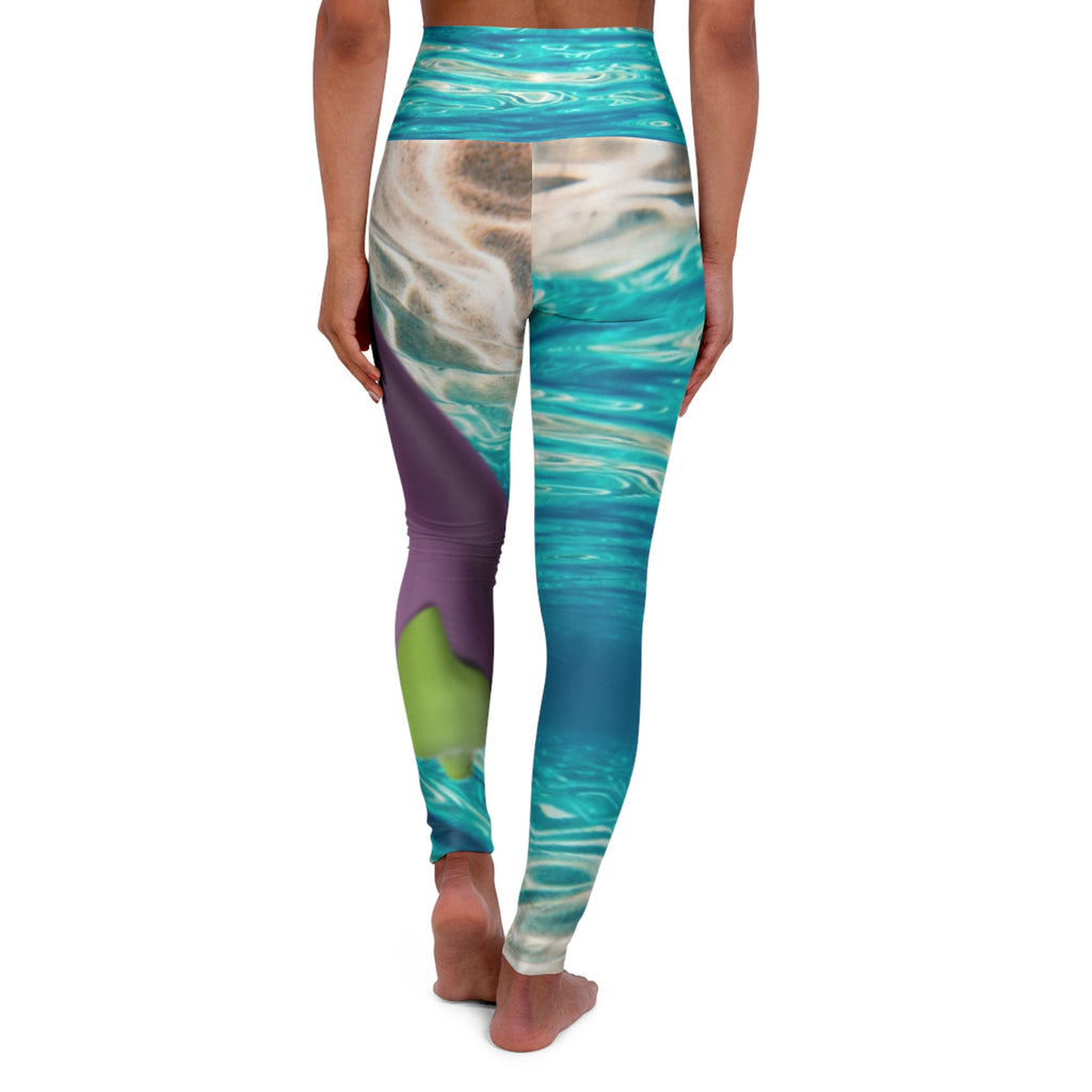 MIAMI warm ocean water  High-Waist Yoga Leggings
